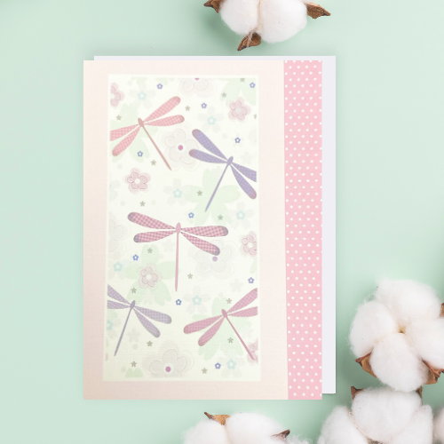 Pink & Lilac Dragonflies Card (6x4")