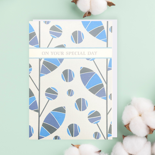 Blue Leaves 'On your Special Day' Card (6x4")