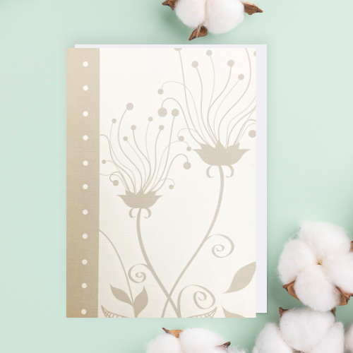 Taupe Thistle Flower BLANK Card (6x4")