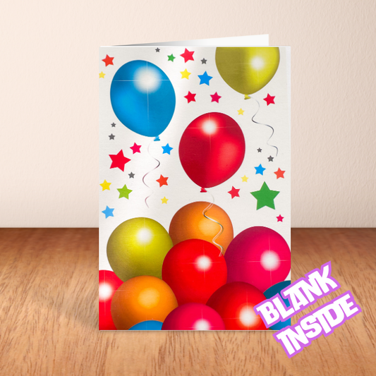 Balloon & Stars Blank Card (6x4")