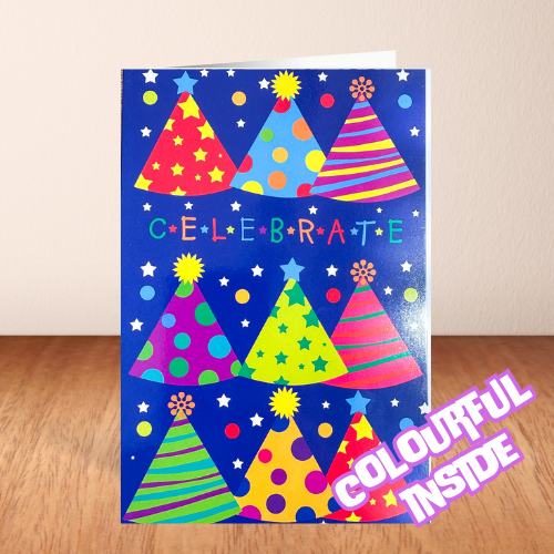 Colourful Party Hat with 'Celebrate' Card (6x4")