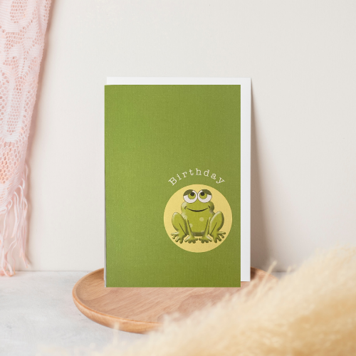 Green Frog 'Birthday' Card (6x4")