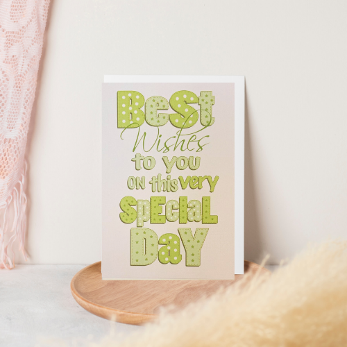 Mint Green 'Best Wishes to you on this very Special Day' Card (6x4")
