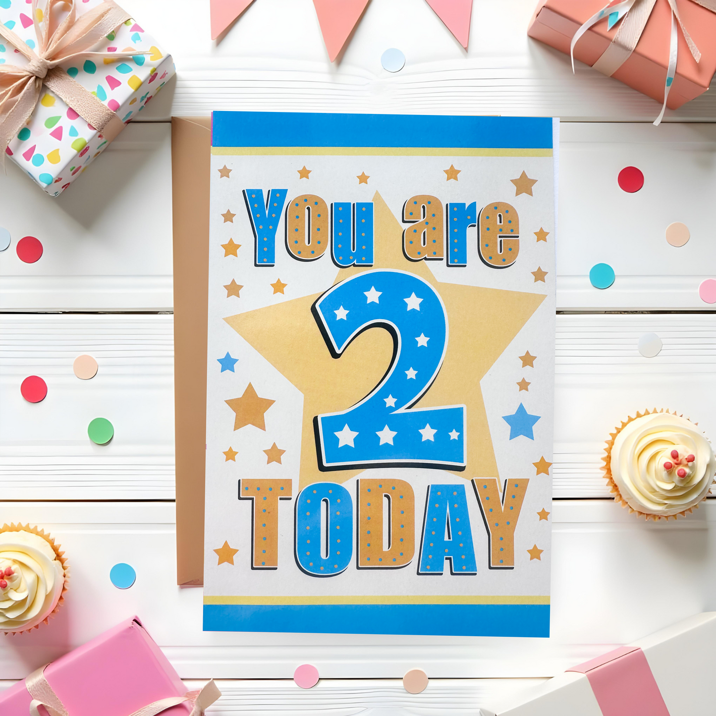 2 Years Old Boys Birthday Card (7.5x5")