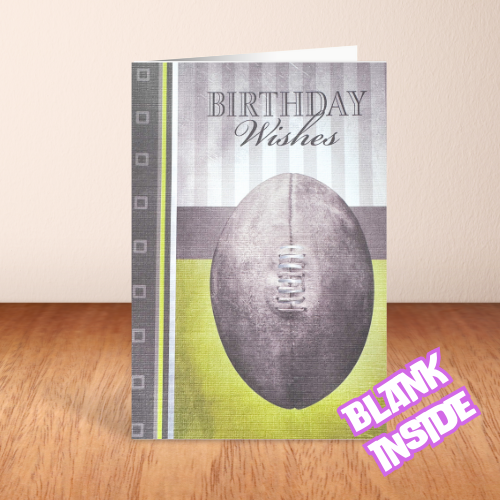 Olive Vintage Sports Ball Birthday Wishes Card (6x4")