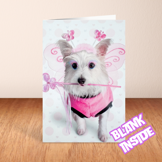 Princess Dog Blank Card (6x4")