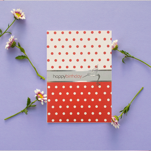 Red & White Spotty 'Happy Birthday' Card (6x4")