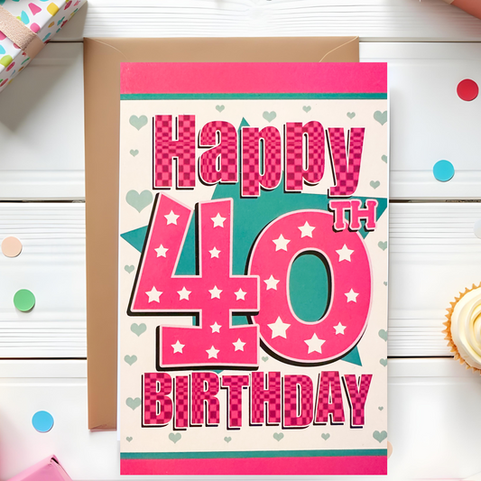 40th Female Birthday Card (7.5x5")