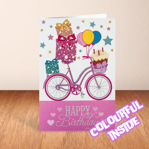 'Happy Birthday' Party Bike Card (6x4")