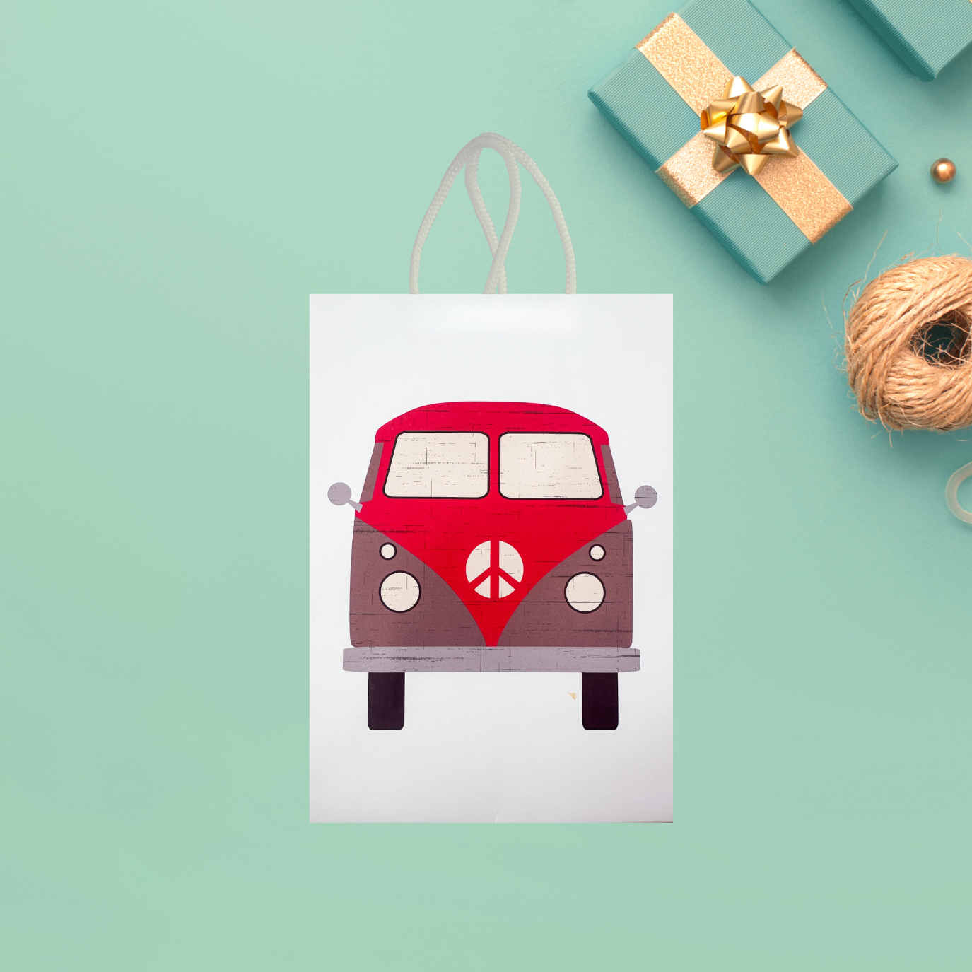 Tangerine Campervan Gift Bag