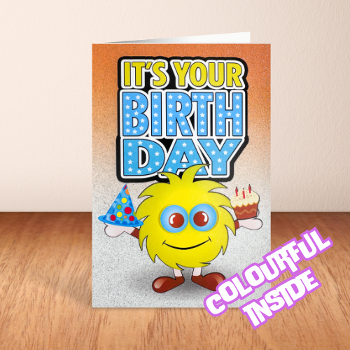 'It's Your Birthday' Sparkly Monster Card (6x4")