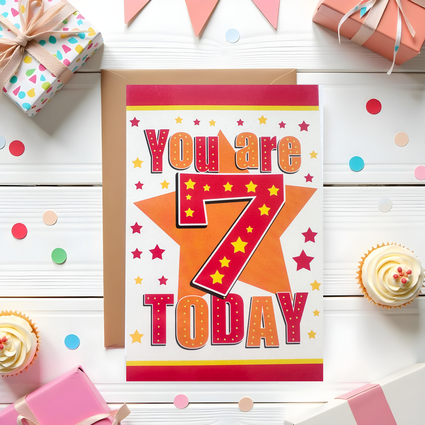 7 Year Old Boys Birthday Card (7.5x5")