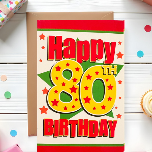 Age 80th Birthday Card (7.5x5")