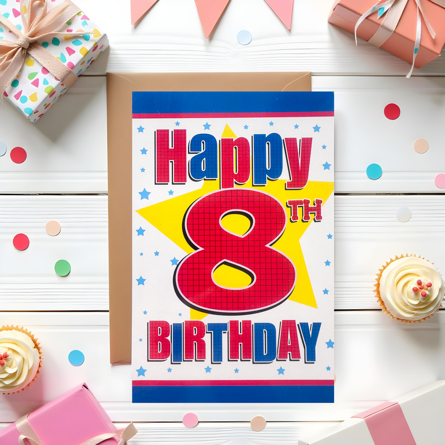 8 Year Old Boys Birthday Card (7.5x5")