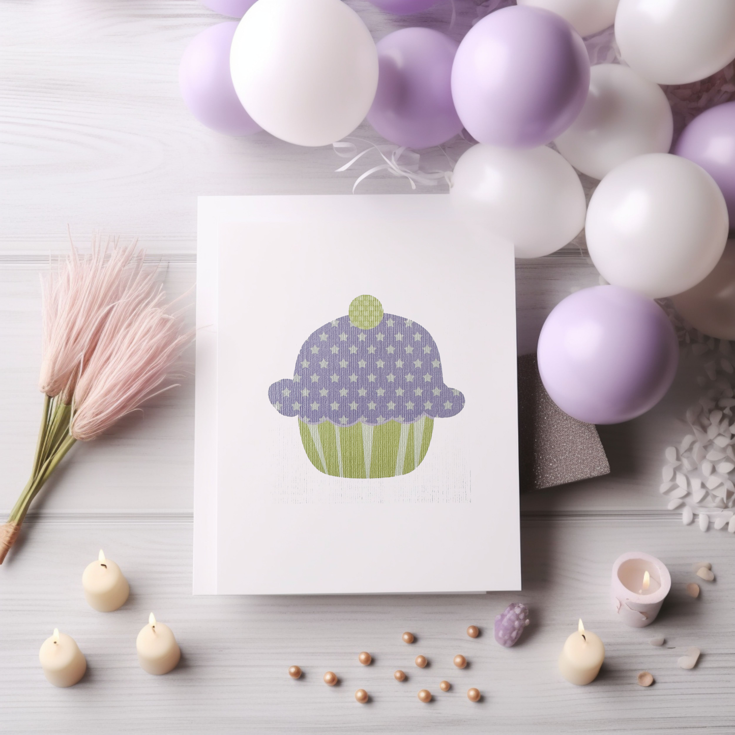 Lilac & Mint Cupcake (4x3")
