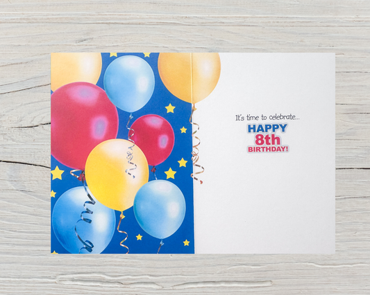 8 Year Old Boys Birthday Card (7.5x5")