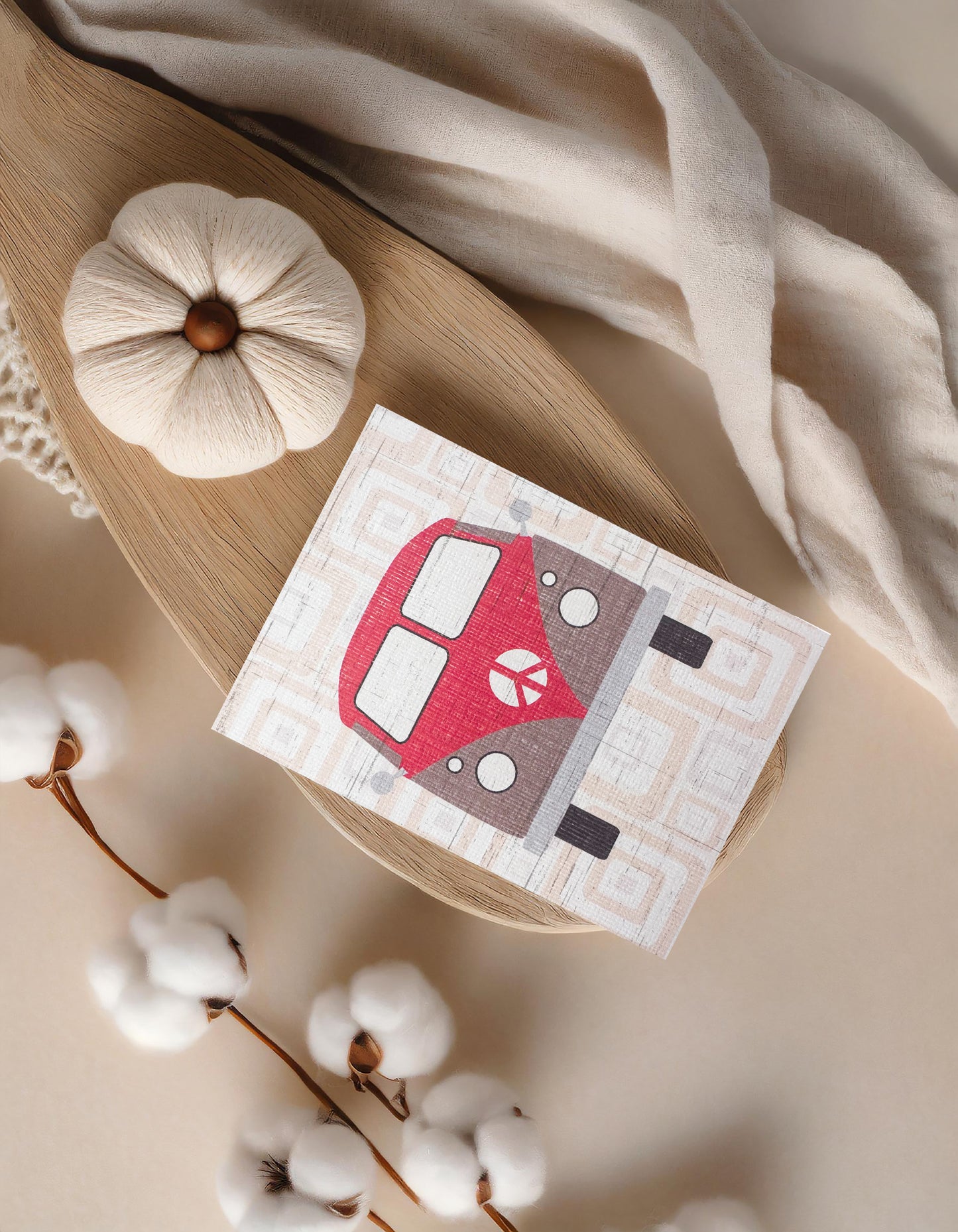 Tangerine Campervan Card (4x3")