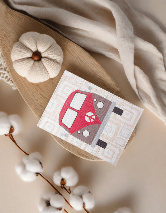 Tangerine Campervan Card (4x3")