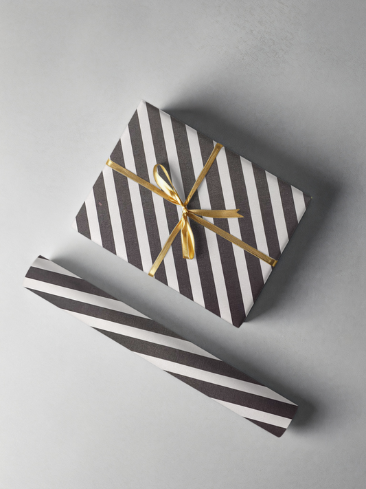 Vintage Grey Stripe Gift Wrap