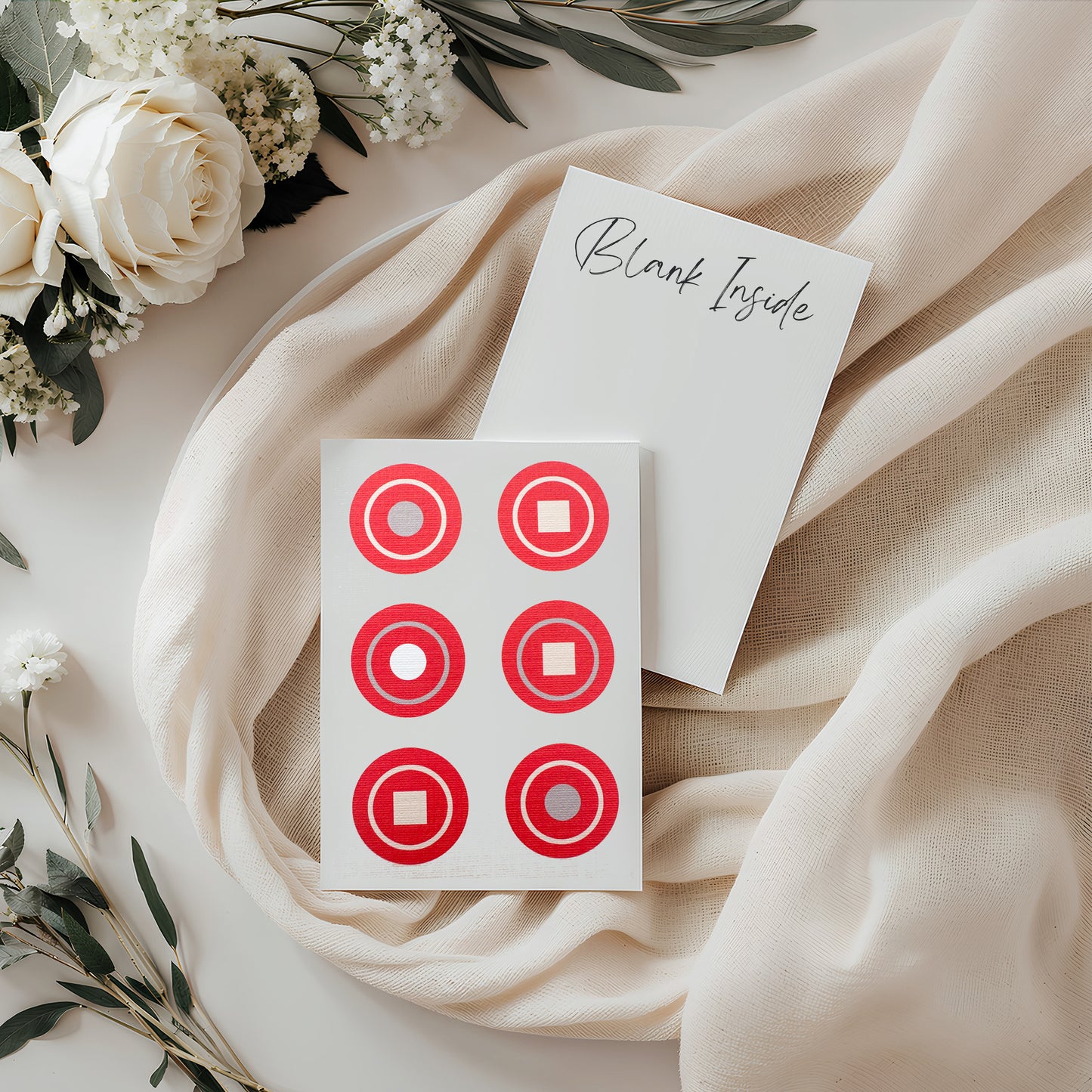 Tangerine Circle Shapes Card (4x3")