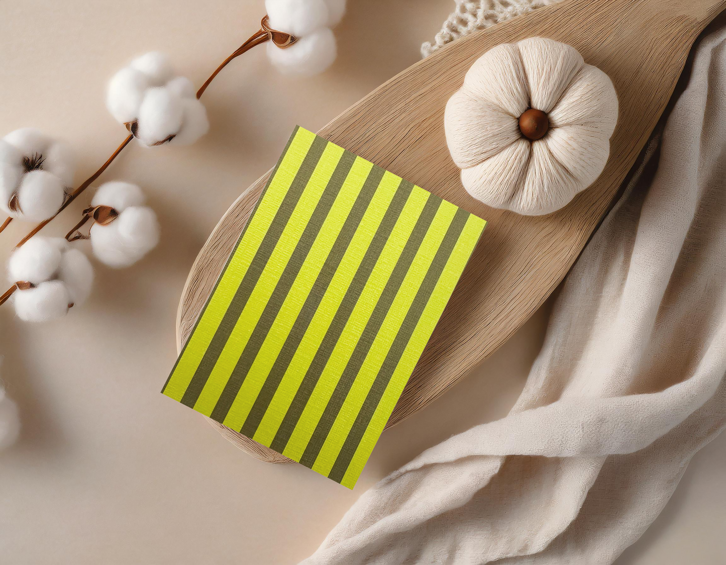 Olive Striped Card (4x3")