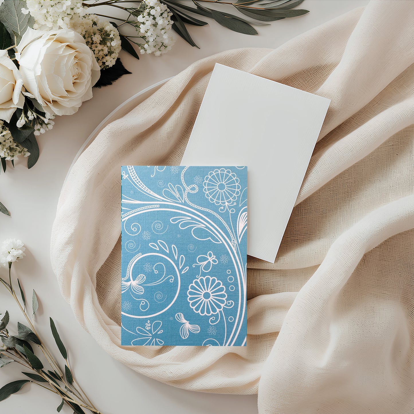 Teal Flower Card (4x3")