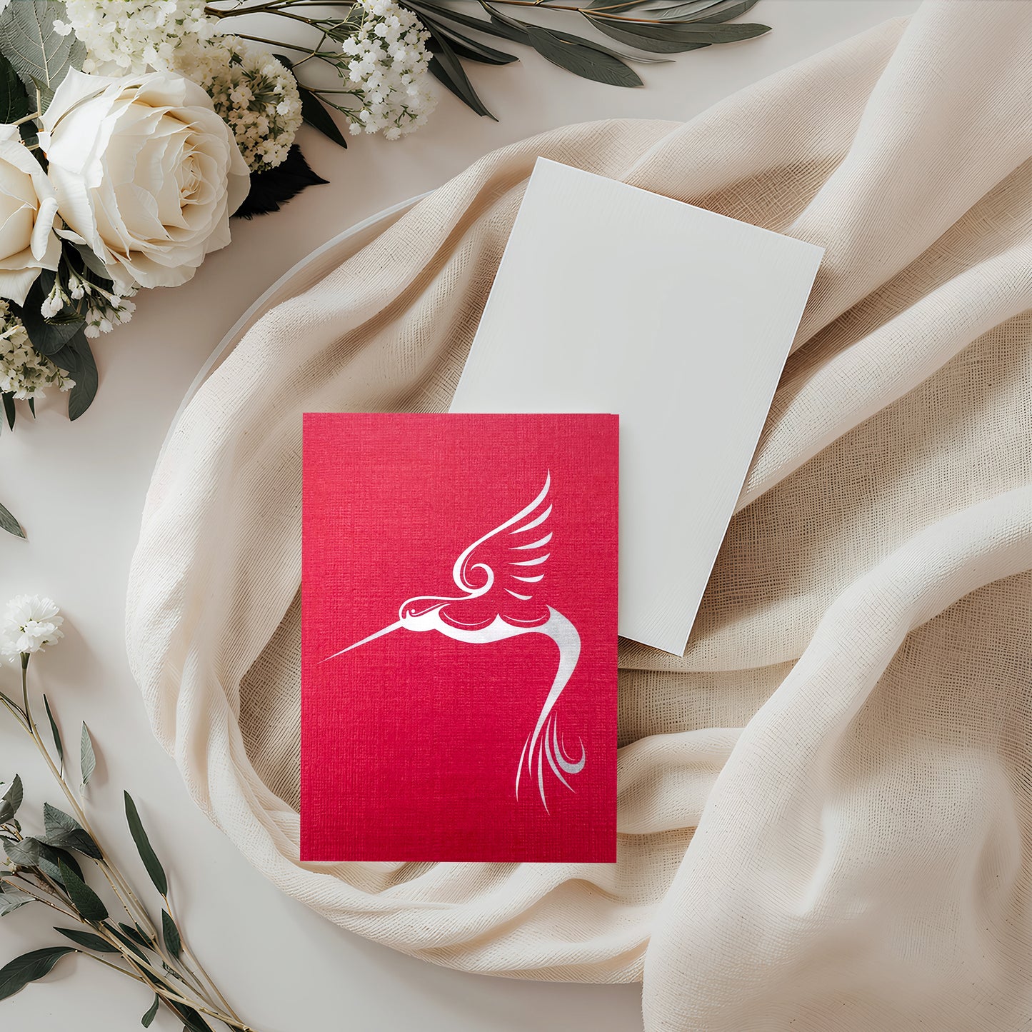 Red Hummingbird Card (4x3")