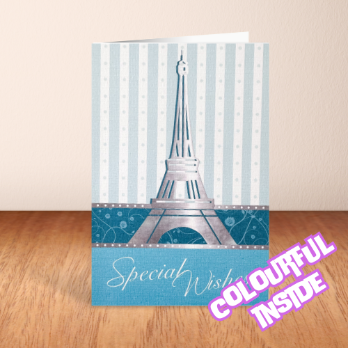 Eiffel Tower 'Special Wishes' Card (6x4")