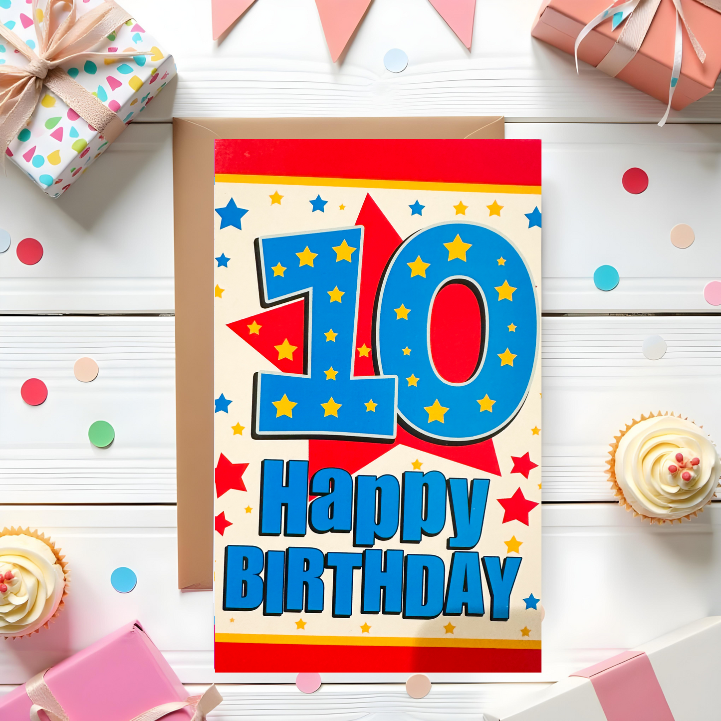 10 Years Old Boys Birthday Card (7.5x5")