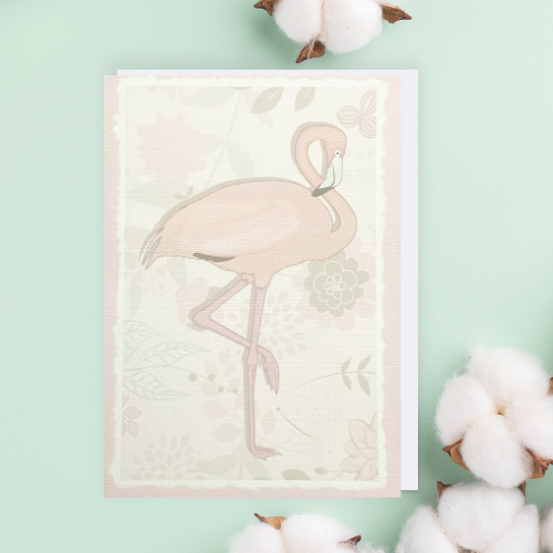 Pastel Pink Flamingo Card (6x4")
