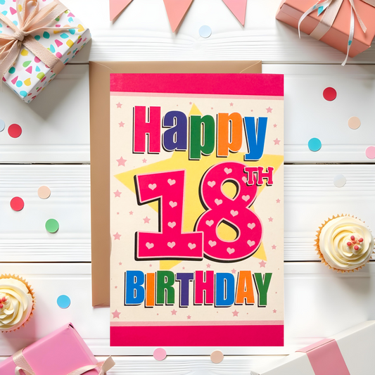 18 Year Old Girls Birthday Card (7.5x5")