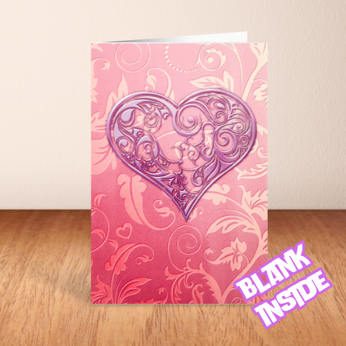 Heart Swirls BLANK Card (6x4")