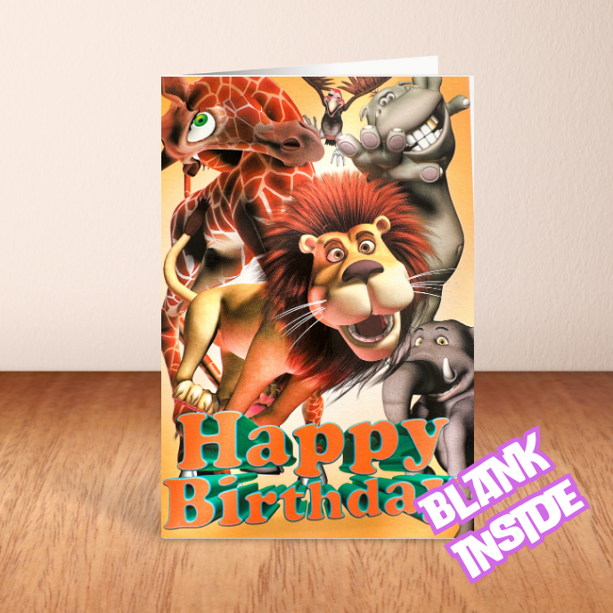 Madagascar Happy Birthday Card - Blank (6x4")