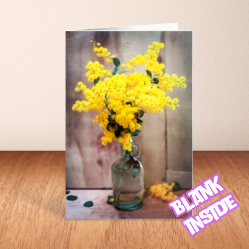 Yellow Flower Bouquet - Golden Wattle BLANK Card (6x4")