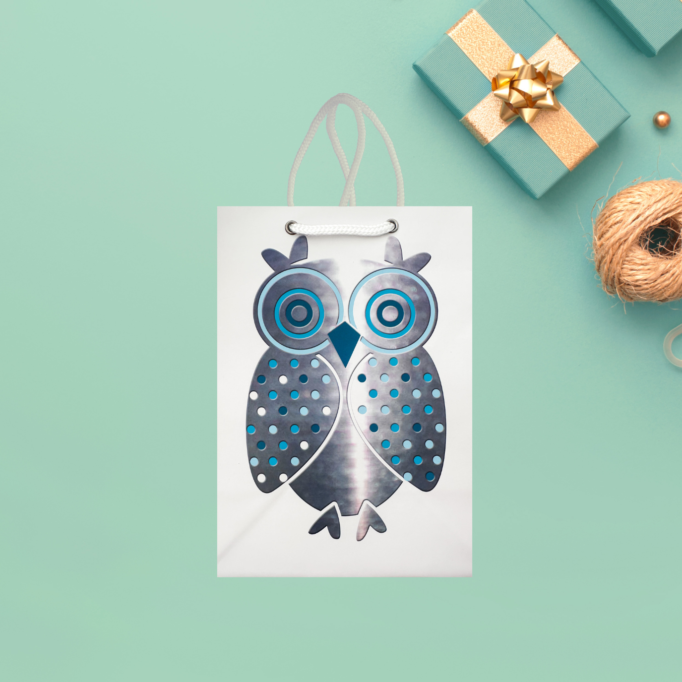 Teal Owl Gift Bag