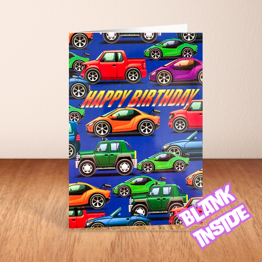 Colourful Car Blank Card (6x4")