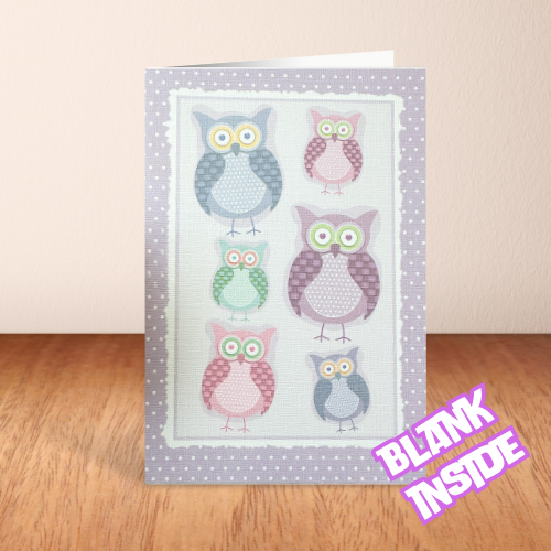 Pastel Owl Card BLANK Card (6x4")