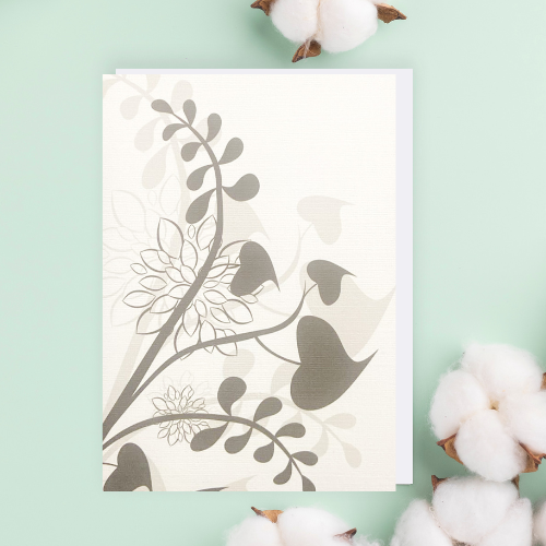 Grey & Black Flower Stem BLANK Card (6x4")