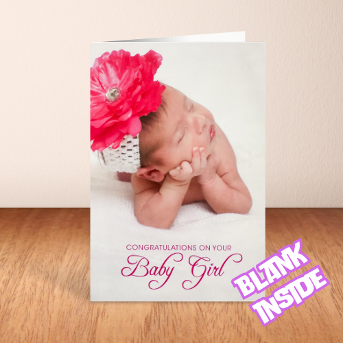 'Congratulations on your Baby Girl' Card (6x4")