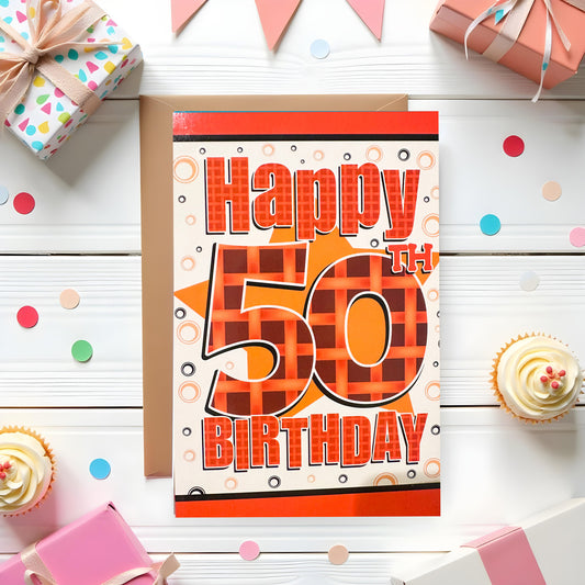Age 50th Male Birthday Card (7.5x5")