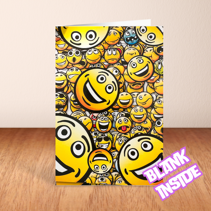 Smiley Faces Blank card (6x4")