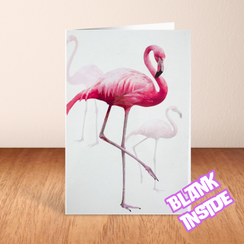 Elegant Flamingo Card BLANK (6x4")
