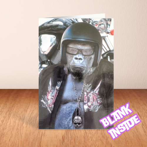 Gorilla Biker BLANK Card (6x4")