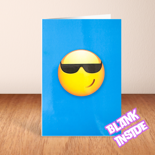 Smiley Emoji with Sunglasses Card BLANK (6x4")