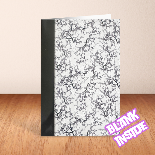 Black & White Floral Pattern BLANK Card (6x4")