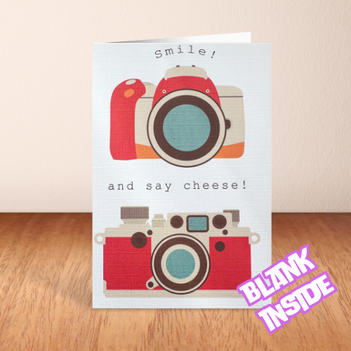 Tangerine 'Smile and Say Cheese' Birthday Card (6x4")