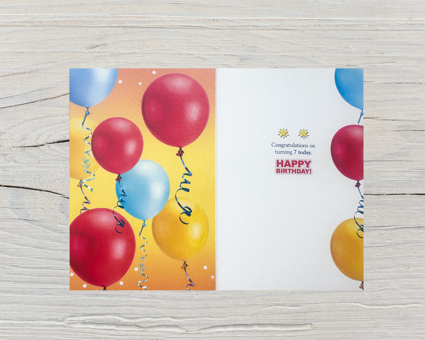 7 Year Old Boys Birthday Card (7.5x5")