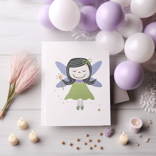 Lilac & Mint Fairy Card (4x3")