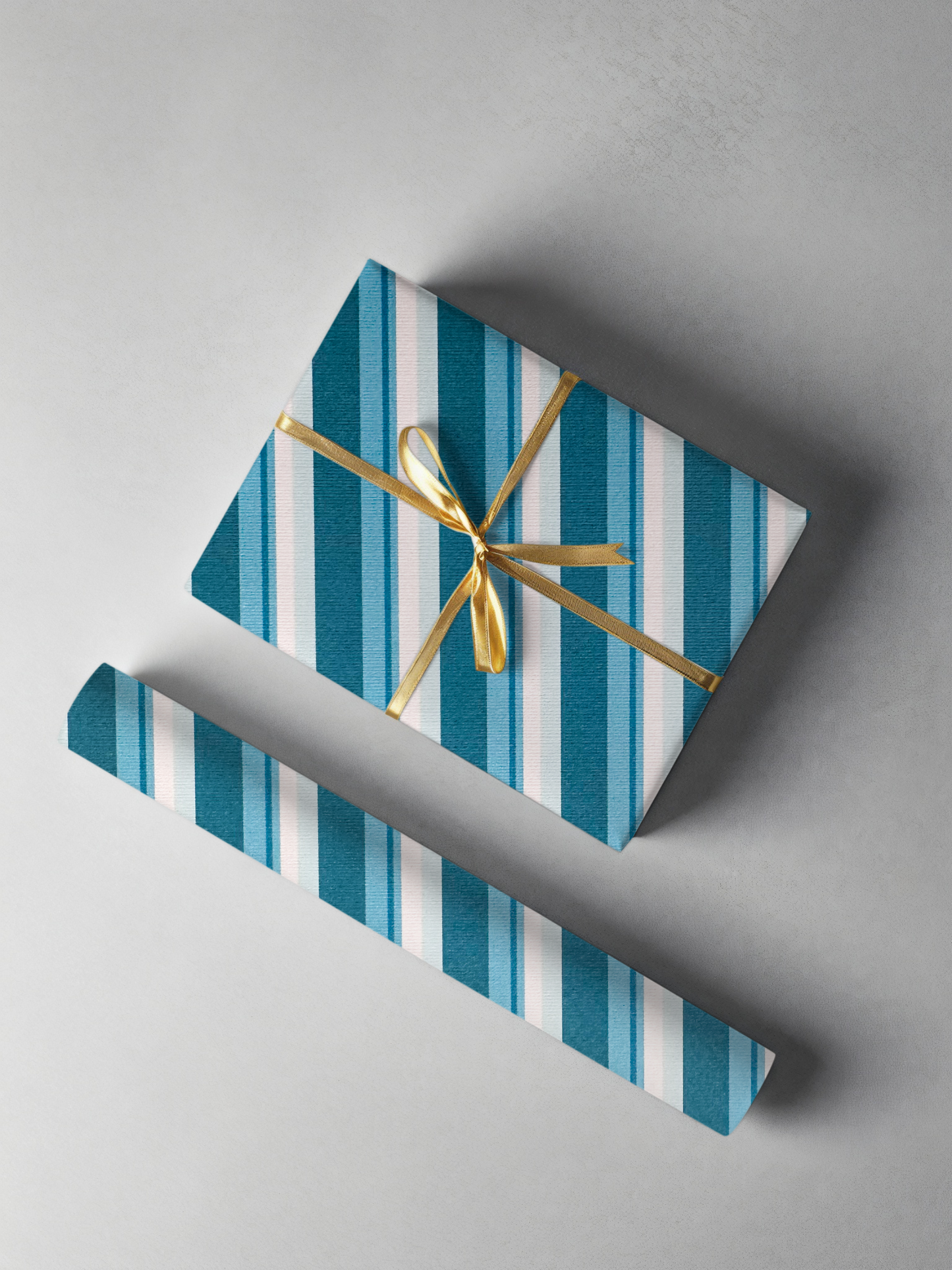 Teal Striped Gift Wrap