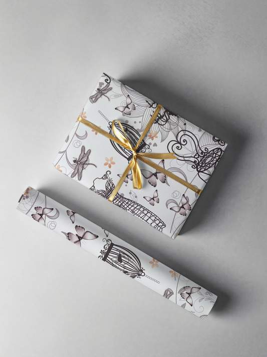 Vintage Grey Gift Wrap